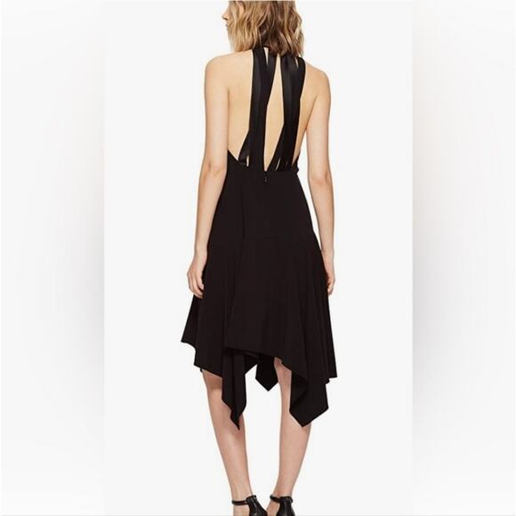 Halston Heritage Dress Womens Size XS Midi Asymmetrical Cocktail Open Strappy - Picture 4 of 15